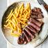 cooked picanha steak with chips 
