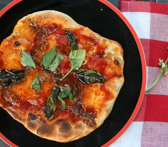 pan fried margherita pizza