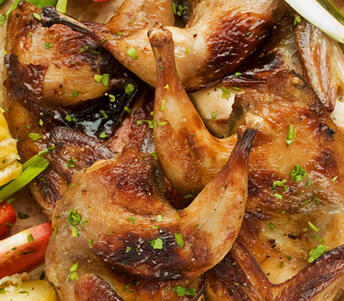 grilled quail with flat parsley