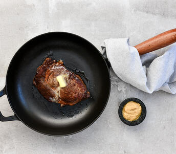 rib eye steak cooked 