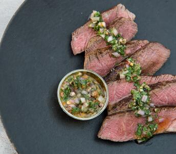 flat iron steak with chimichurri 