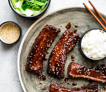 char siu belly pork steak cooked 