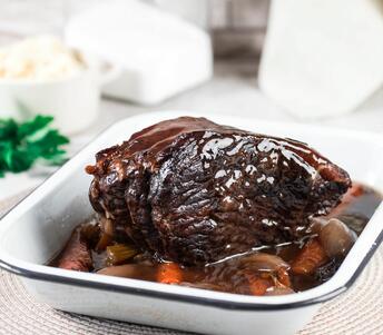 beef pot roast brisket cooked 