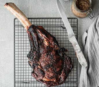 BBQ Tomahawk Steak cooked