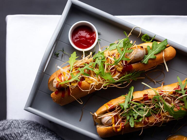 cooked chicken hotdog