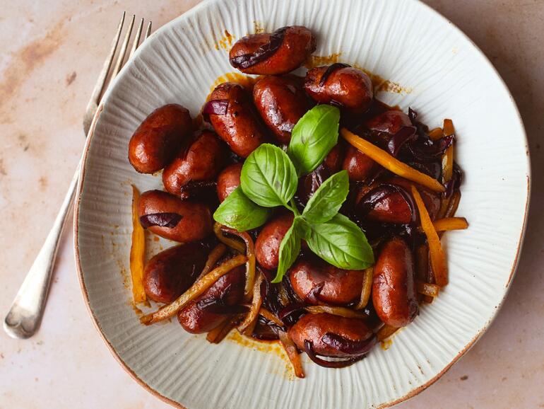 sweet glazed chorizo cooked