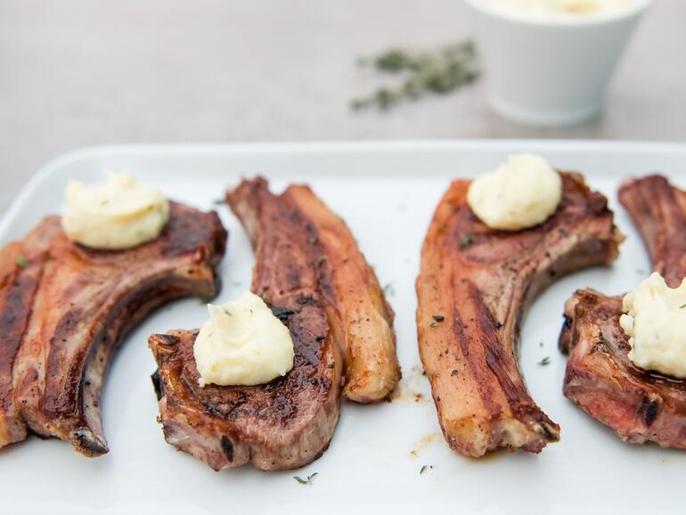 mutton chops with parsnip cooked 