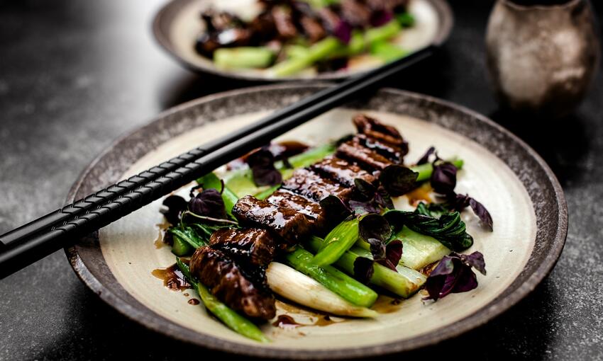 cooked wagyu beef teriyaki