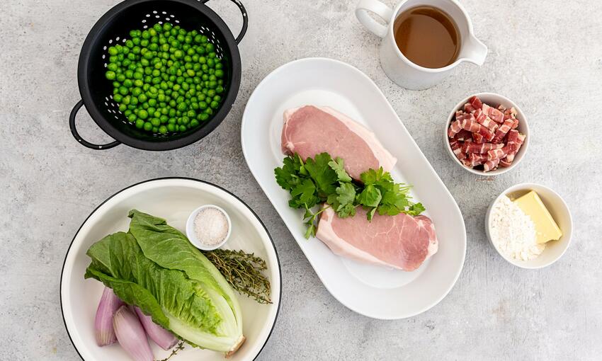 pork loin steak with peas a la françoise recipe ingredients