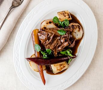 cooked blade of beef with celeriac & winter roots