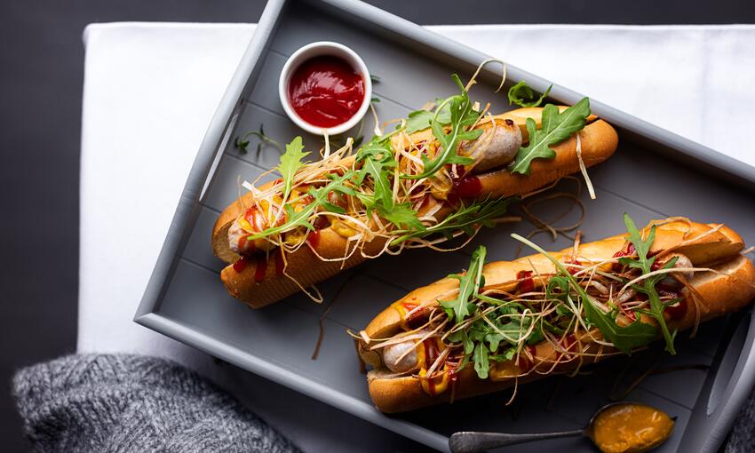 cooked chicken hotdog