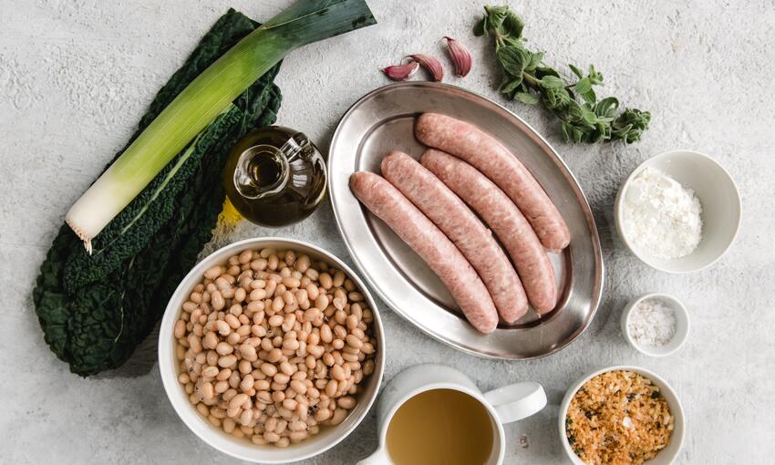 chicken sausage and leek 'cassoulet' recipe ingredients