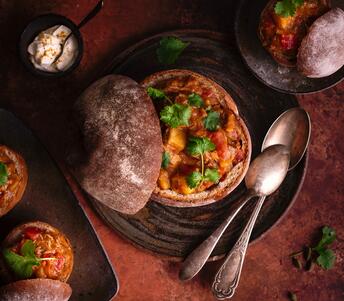 swaledale mutton bunny chow cooked