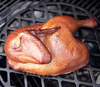 wood smoked chicken cooked