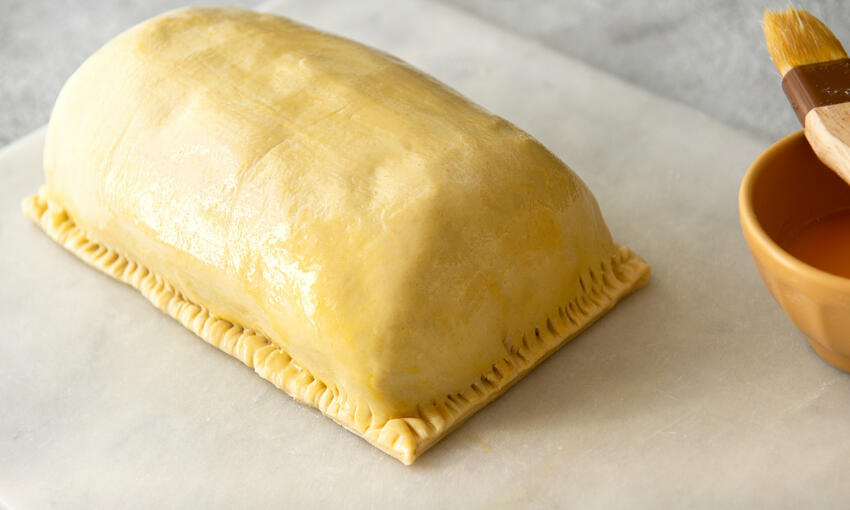 pastry sheets cut into the shape of wellington 