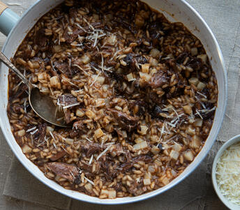oxtail & celeriac risotto cooked