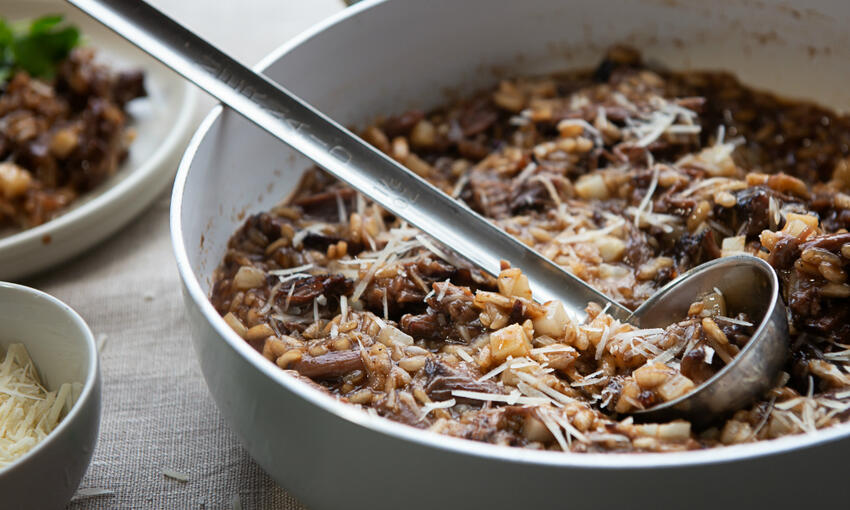 oxtail & celeriac risotto cooked