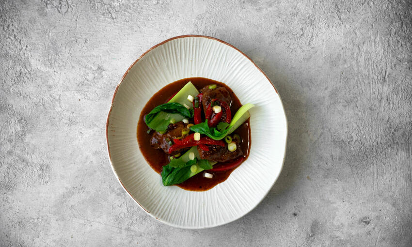 szechuan pork cheeks cooked