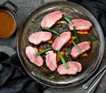 miso glazed duck breast cooked