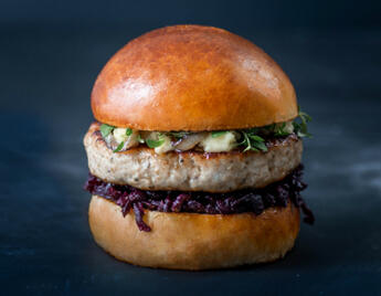 cranberry & turkey burger cooked