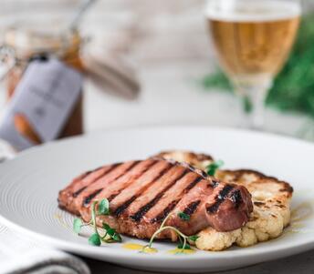 bacon and cauliflower steak cooked 