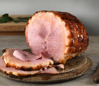 cooked and glazed ham