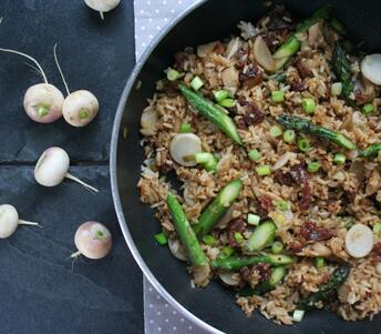 fried rice with chinese sausage