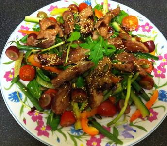 duck and plum salad