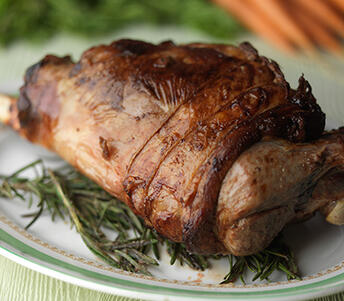 cooked free range lamb with garlic and anchovies 