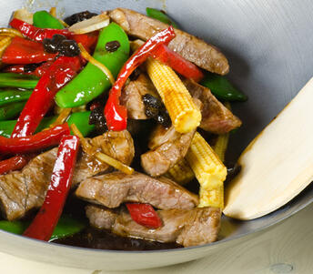flat iron beef steak stir fried 