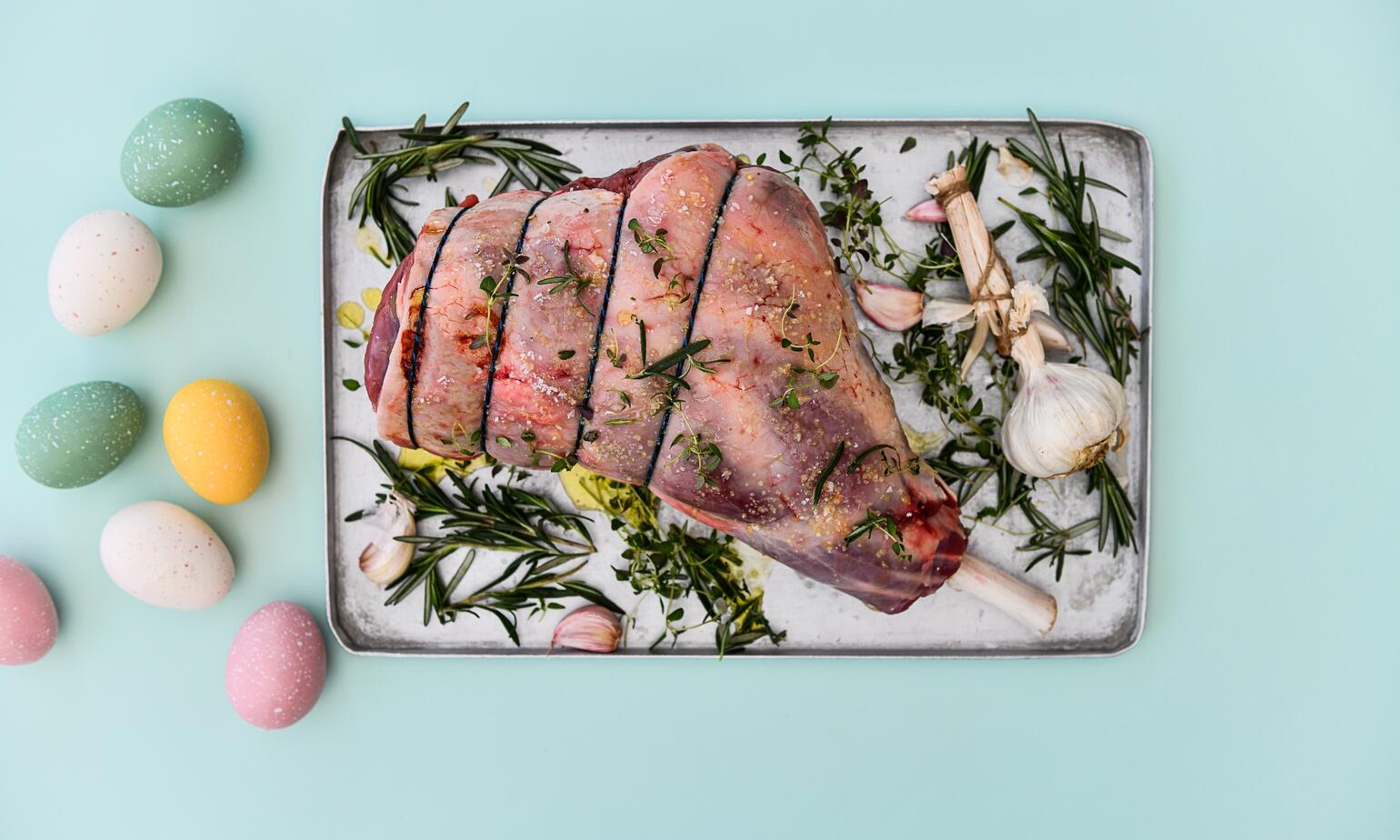 leg of lamb prepared to be cooked 