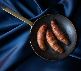 truffled pigs in blankets cooked